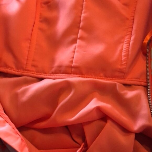 Milly of New York Orange and Beige Spaghetti Strap Waisted Fit and Flair Dress - Picture 10 of 13